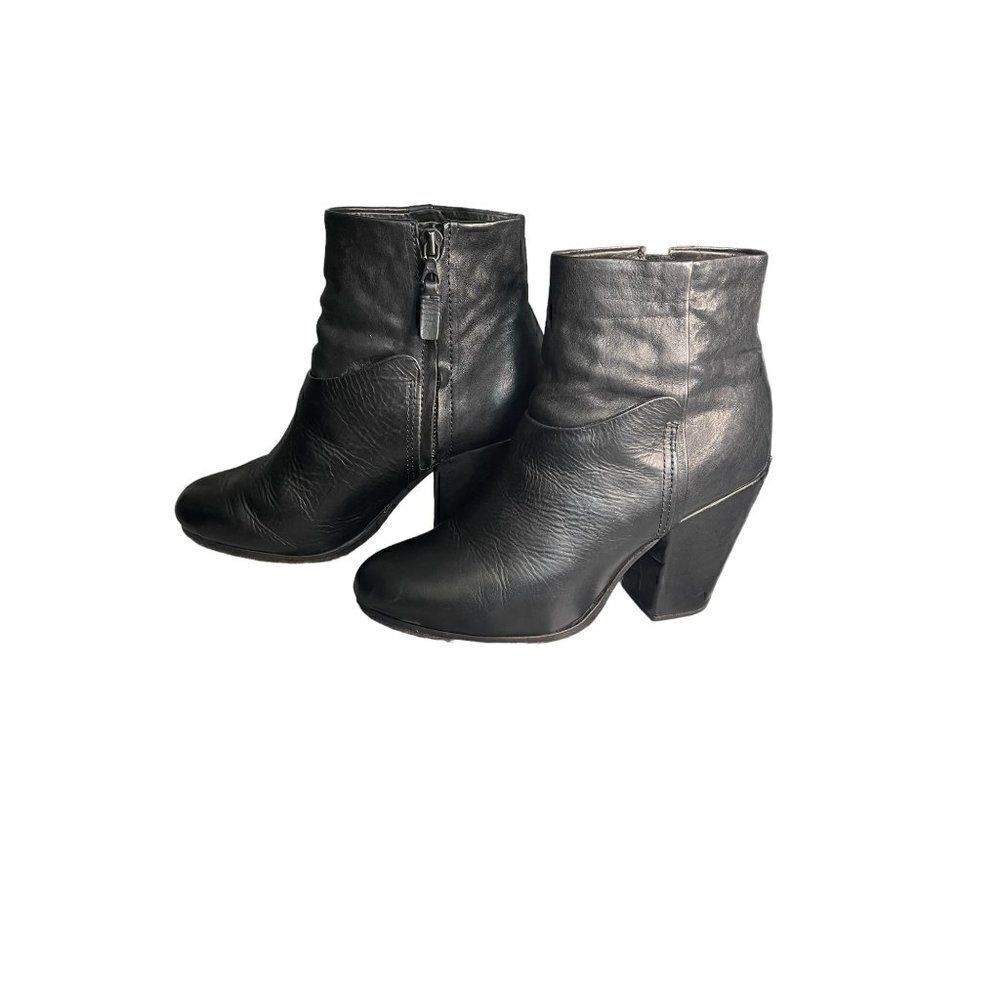 Rag & Bone Ankle Western Black Boots Size 37.5 - Picture 5 of 8